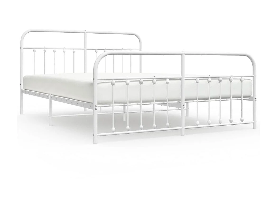 Bedframe met hoofd- en voeteneinde metaal wit 180x200 cm NL64490