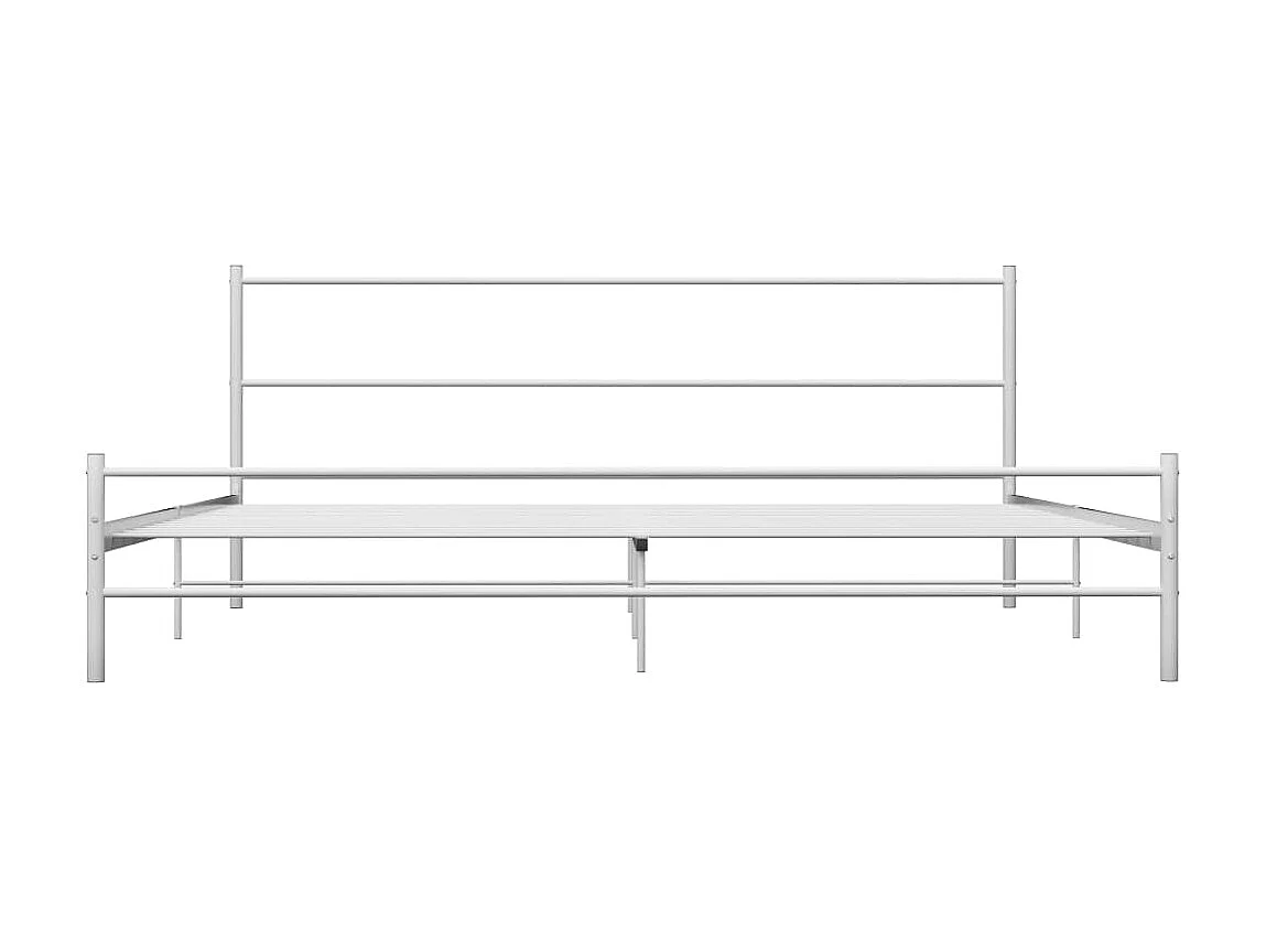 Lit-180x200 cm Blanc Métal EGGB10180