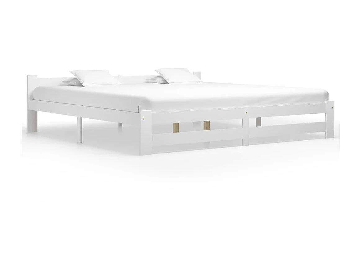 Bedframe massief grenenhout wit 200x200 cm NL73649