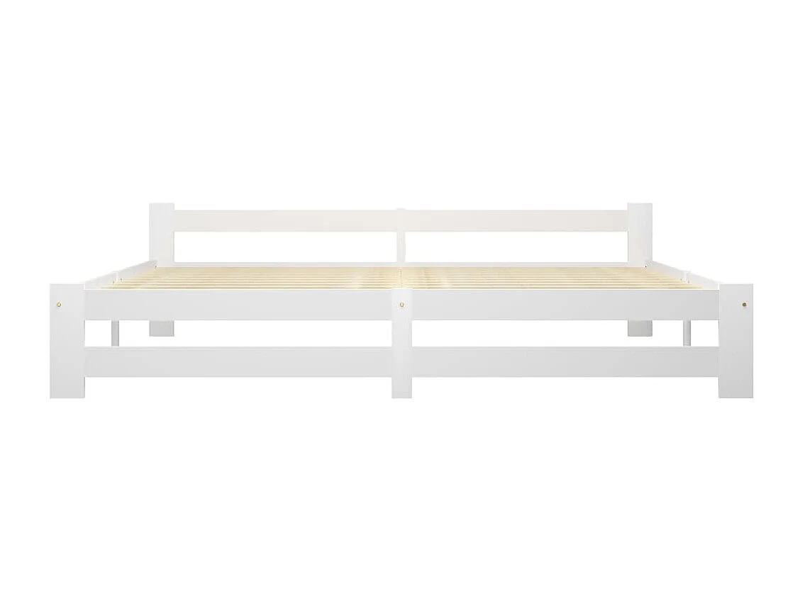 Bedframe massief grenenhout wit 200x200 cm NL73649