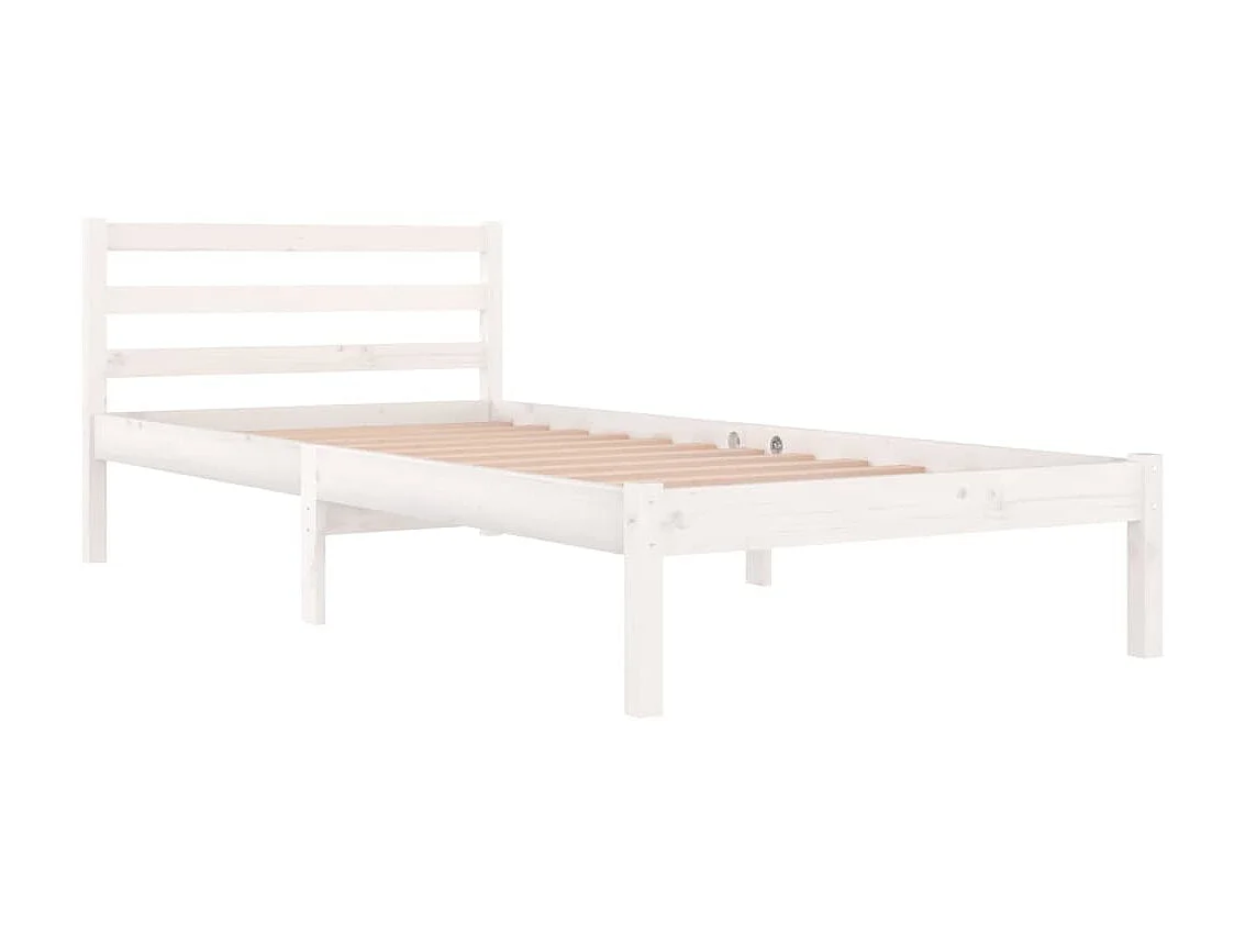 Cama 90x200 cm madera maciza de pino blanco ES96314