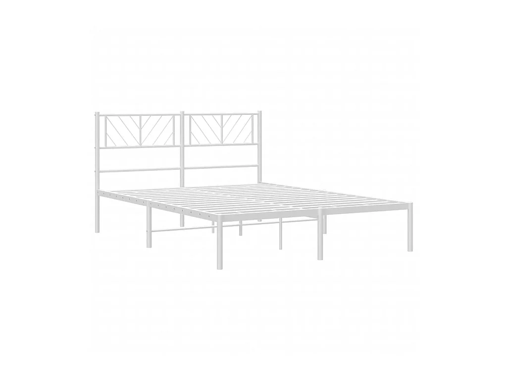 Lit-140x190 cm métal avec tête de lit blanc EGGB41144