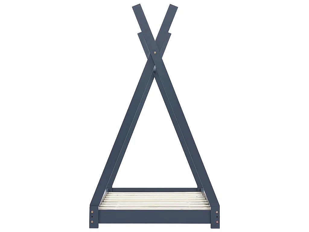 Lit-70x140 cm d'enfant Gris Bois de pin massif EGGB36538