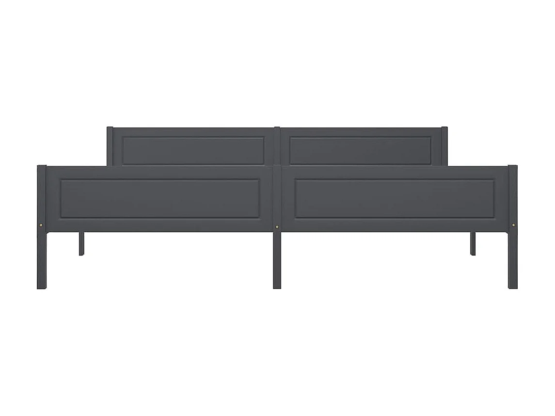 Lit-200x200 cm Bois de pin massif Gris EGGB62699