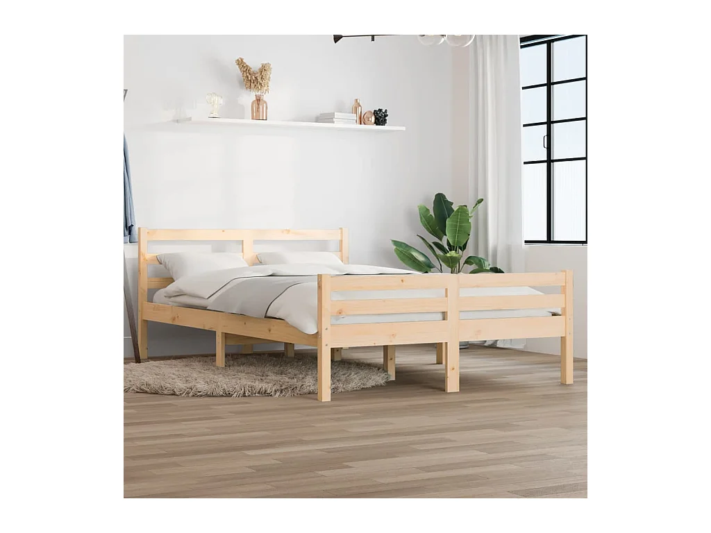 Lit-160x200 cm Bois massif EGGB43108