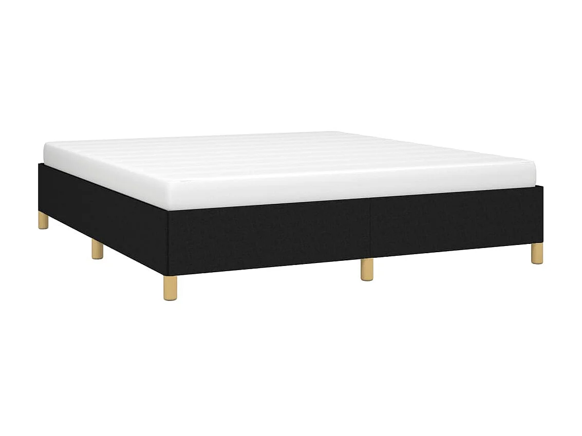 Cama 160x200 cm tecido preto PT230718