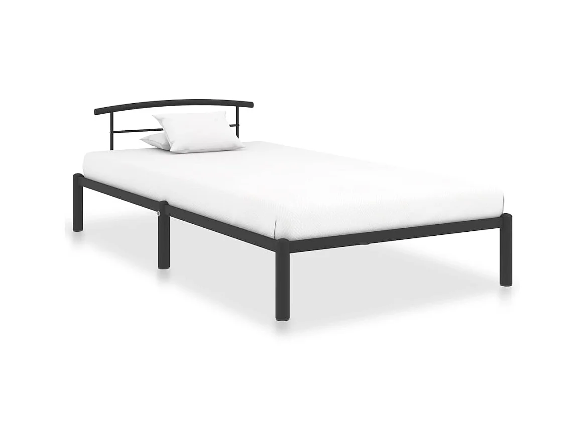 Lit-90x200 cm Noir Métal EGGB25725