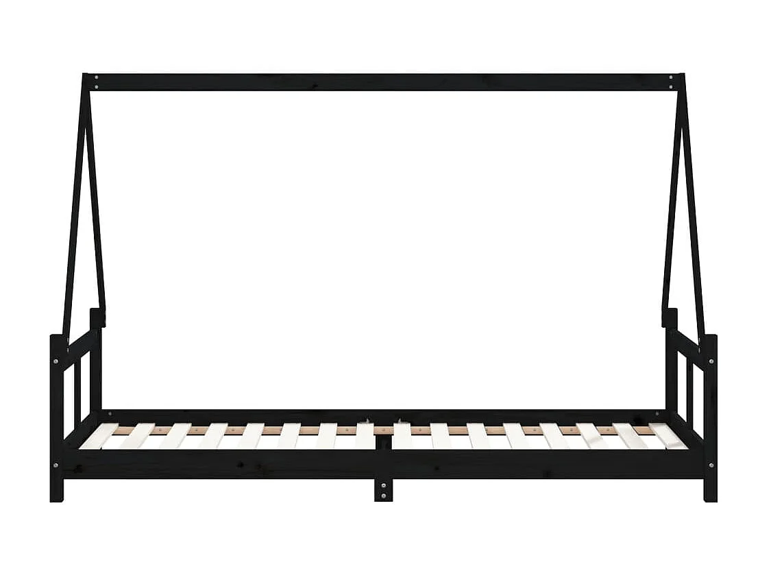 Kinderbedframe 80x200 cm massief grenenhout zwart NL85599