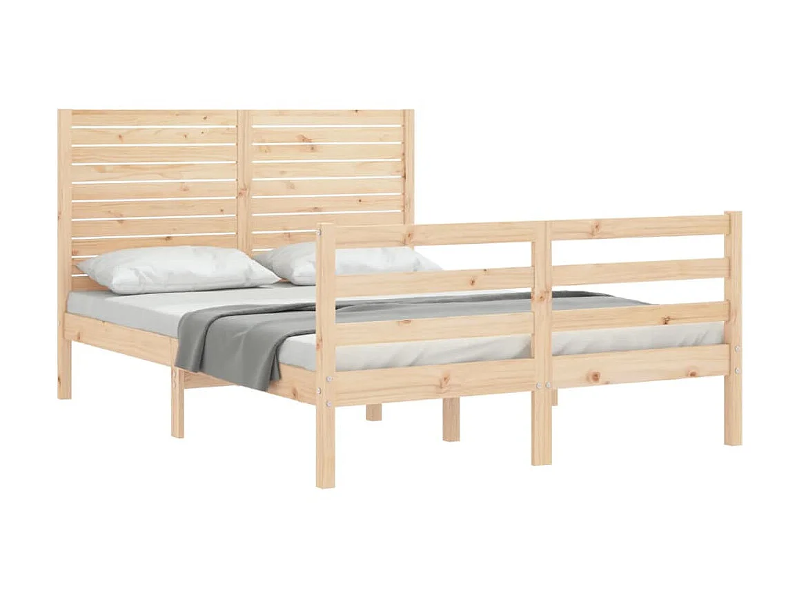 Lit-120x190 cm avec tête de lit petit double bois massif EGGB30119