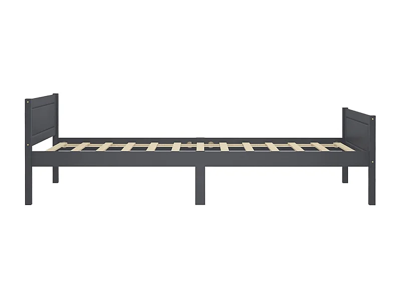 Lit-100x200 cm Bois de pin massif Gris EGGB29152