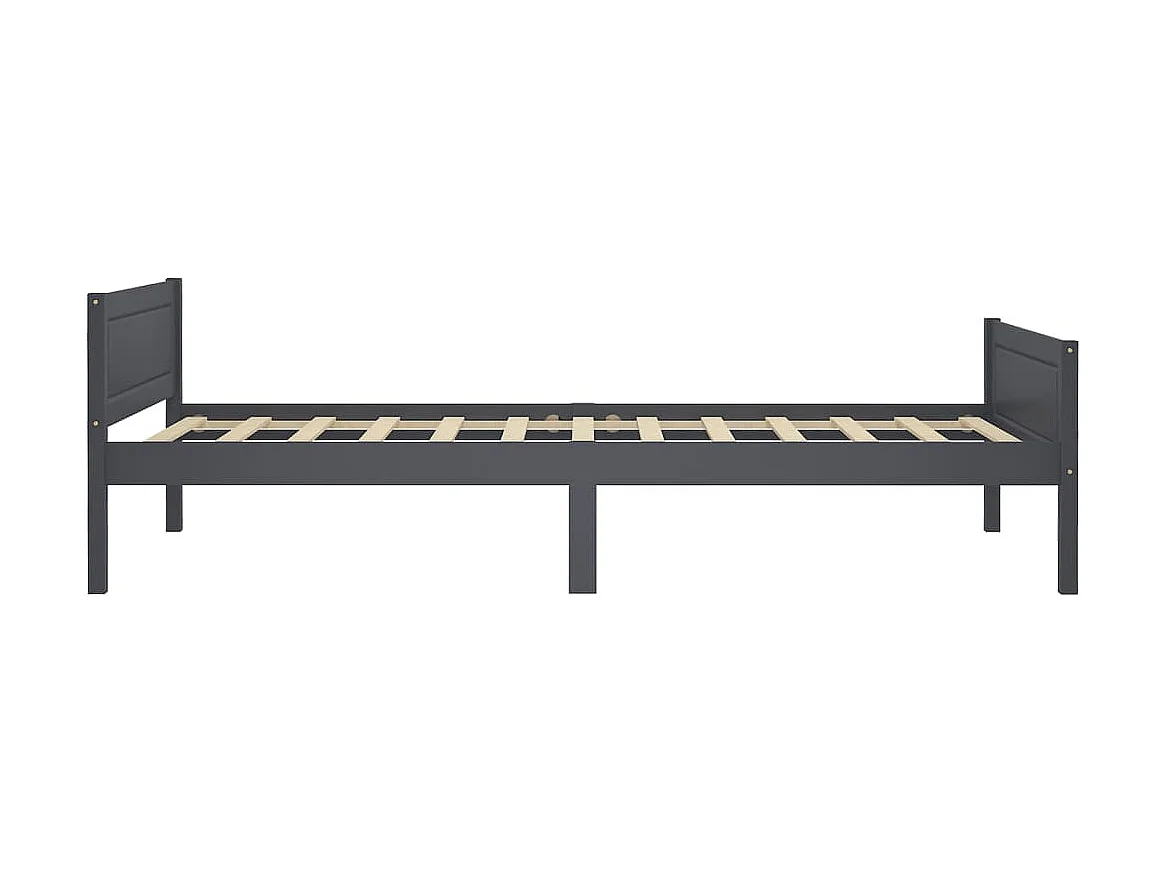Lit-100x200 cm Bois de pin massif Gris EGGB29152