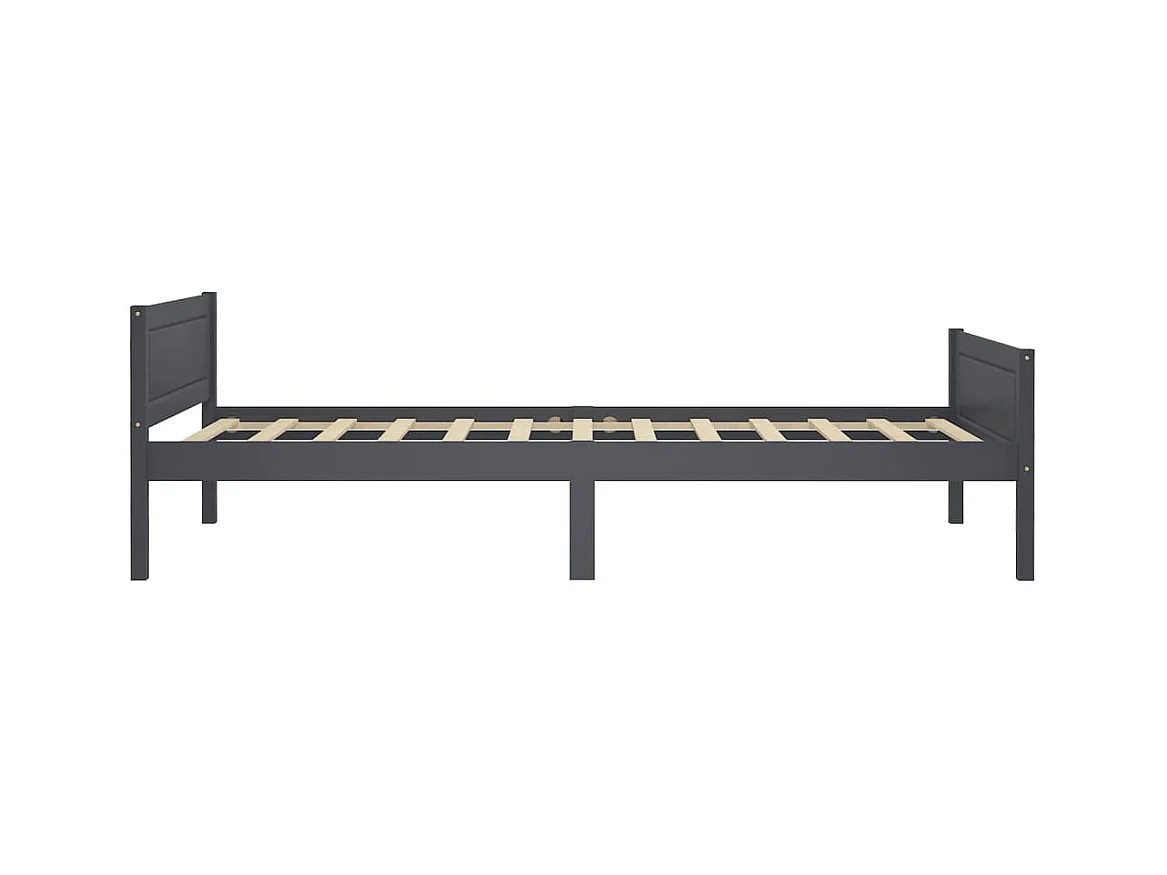 Lit-100x200 cm Bois de pin massif Gris EGGB29152