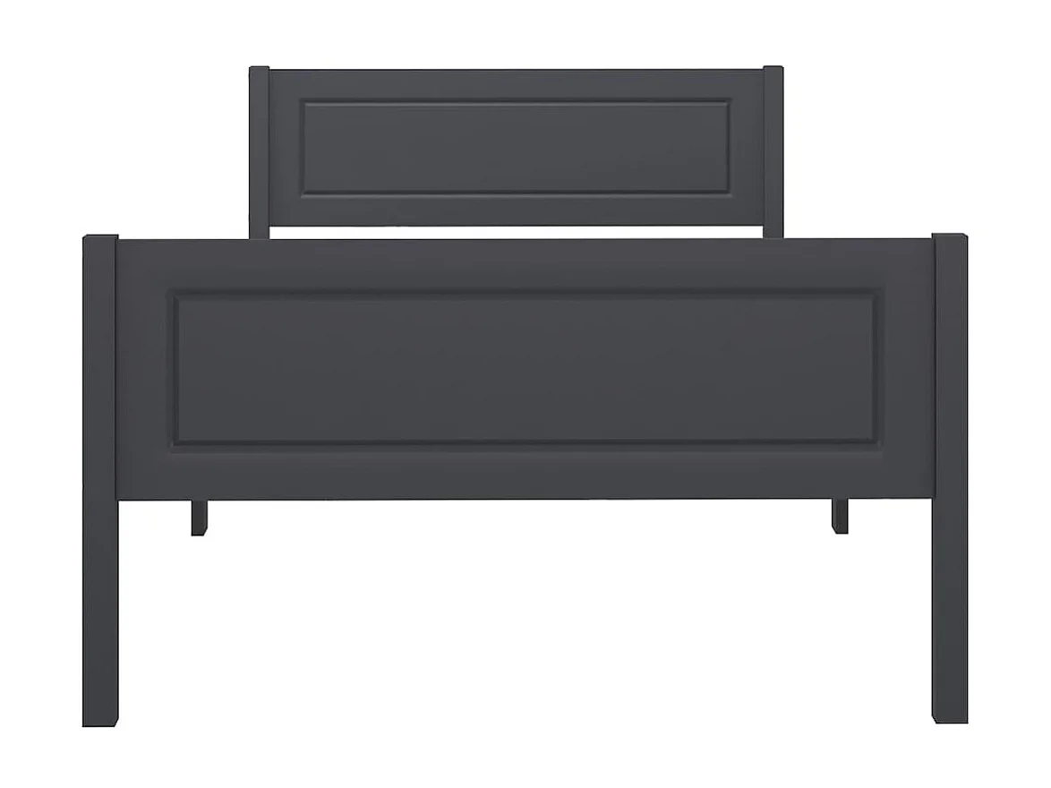 Lit-100x200 cm Bois de pin massif Gris EGGB29152