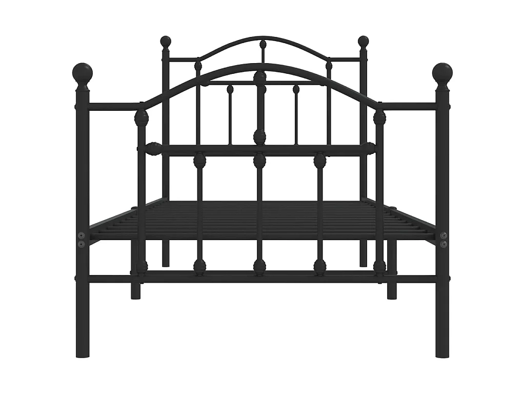 Cama com cabeceira e pés 90x200 cm metal preto PT214214