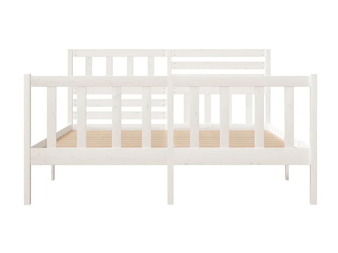 Lit-120x190 cm Blanc Bois massif Petit Double EGGB33084