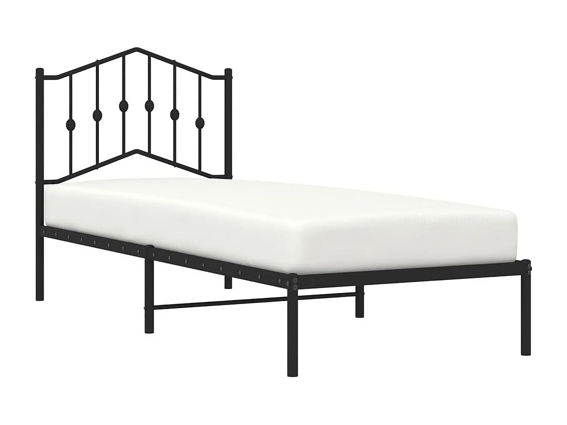 Cama com cabeceira 90x200 cm metal preto PT924553
