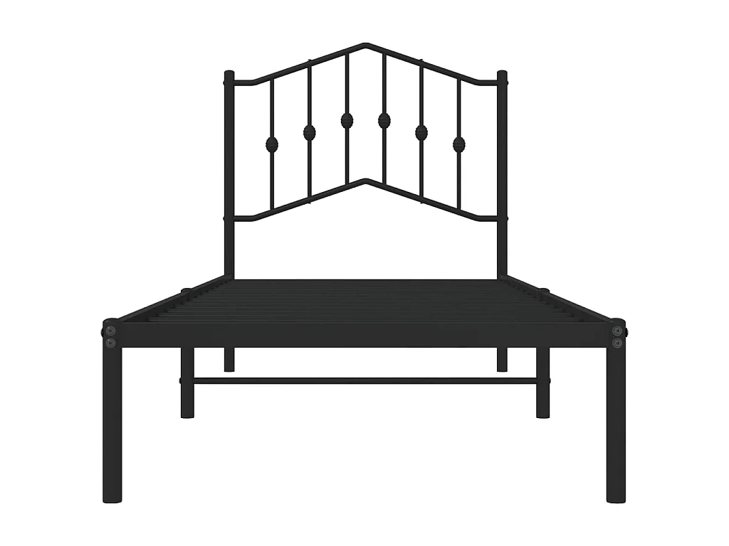 Cama com cabeceira 90x200 cm metal preto PT924553