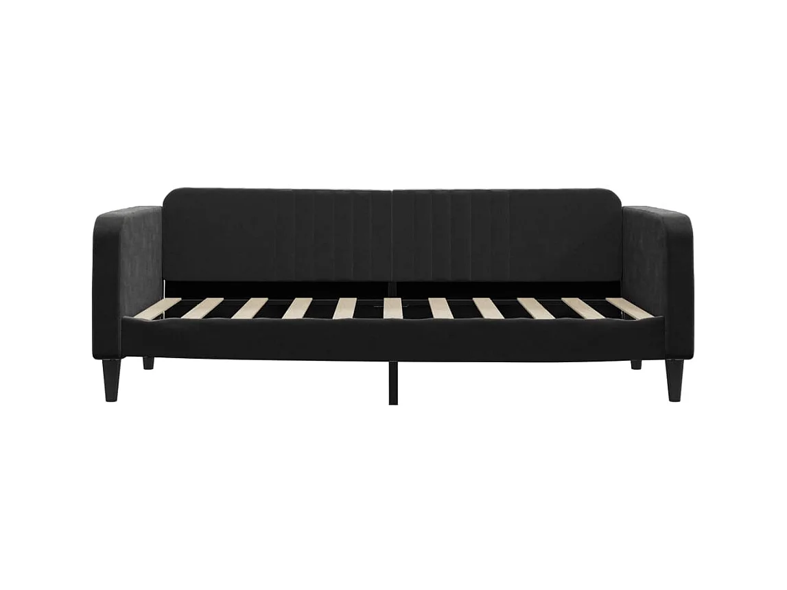 Cama 90x190 cm terciopelo negro ES53282