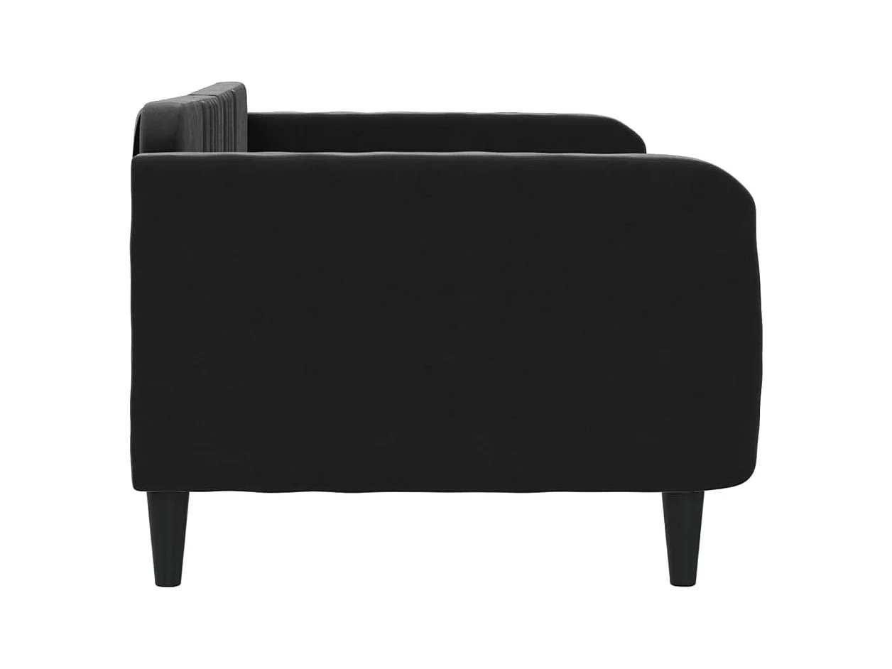 Cama 90x190 cm terciopelo negro ES53282