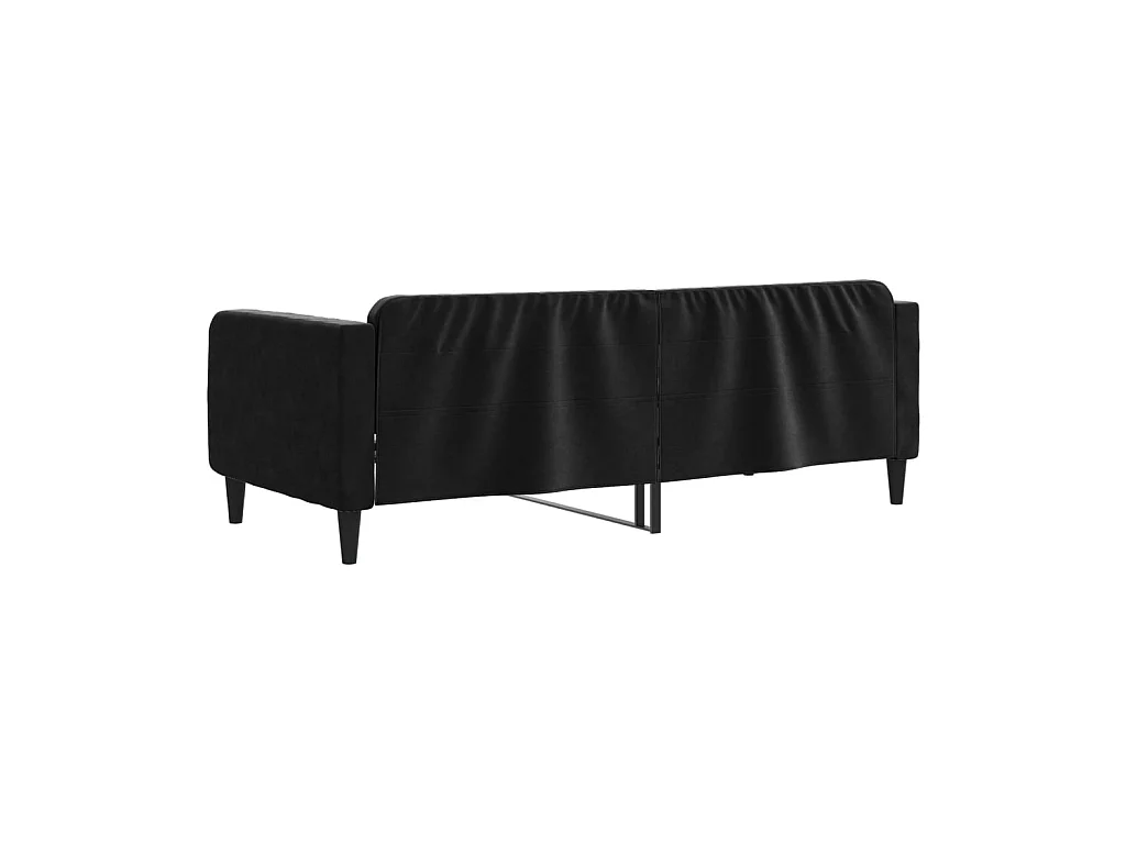 Cama 90x190 cm terciopelo negro ES53282