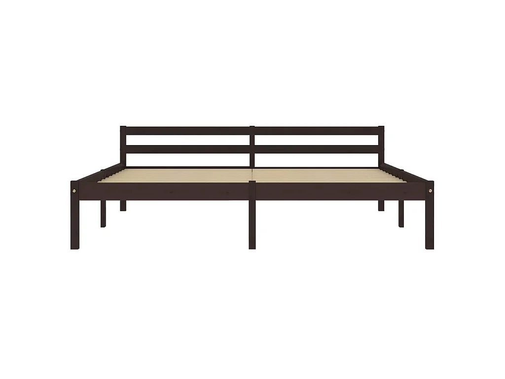 Cama 180x200 cm pinho maciço castanho-escuro PT222576