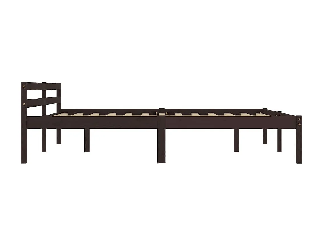 Cama 180x200 cm pinho maciço castanho-escuro PT222576