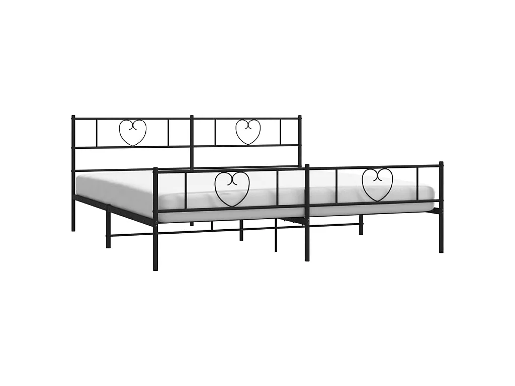 Bedframe met hoofd- en voeteneinde metaal zwart 183x213 cm NL76568