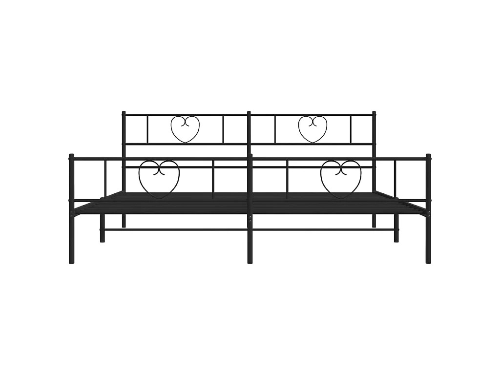 Bedframe met hoofd- en voeteneinde metaal zwart 183x213 cm NL76568