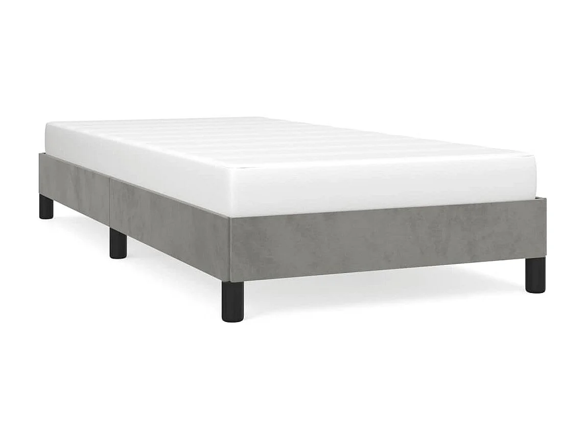 Cama 90x190 cm veludo cinzento-claro PT153663
