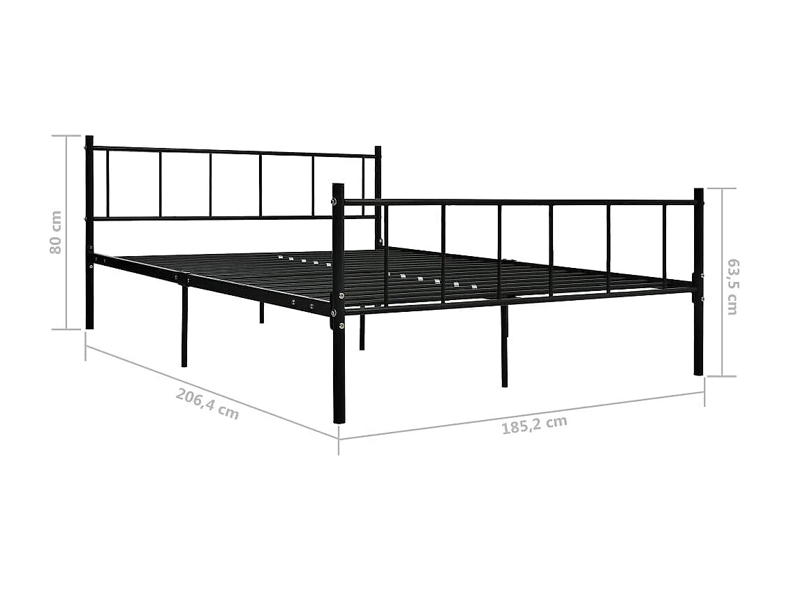 Cama 180x200 cm de metal negro ES54179
