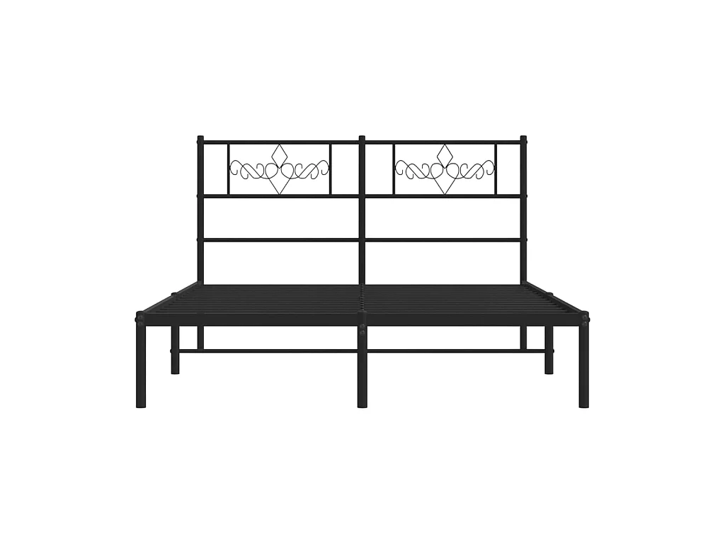 Lit-150x200 cm métal avec tête de lit noir EGGB76616