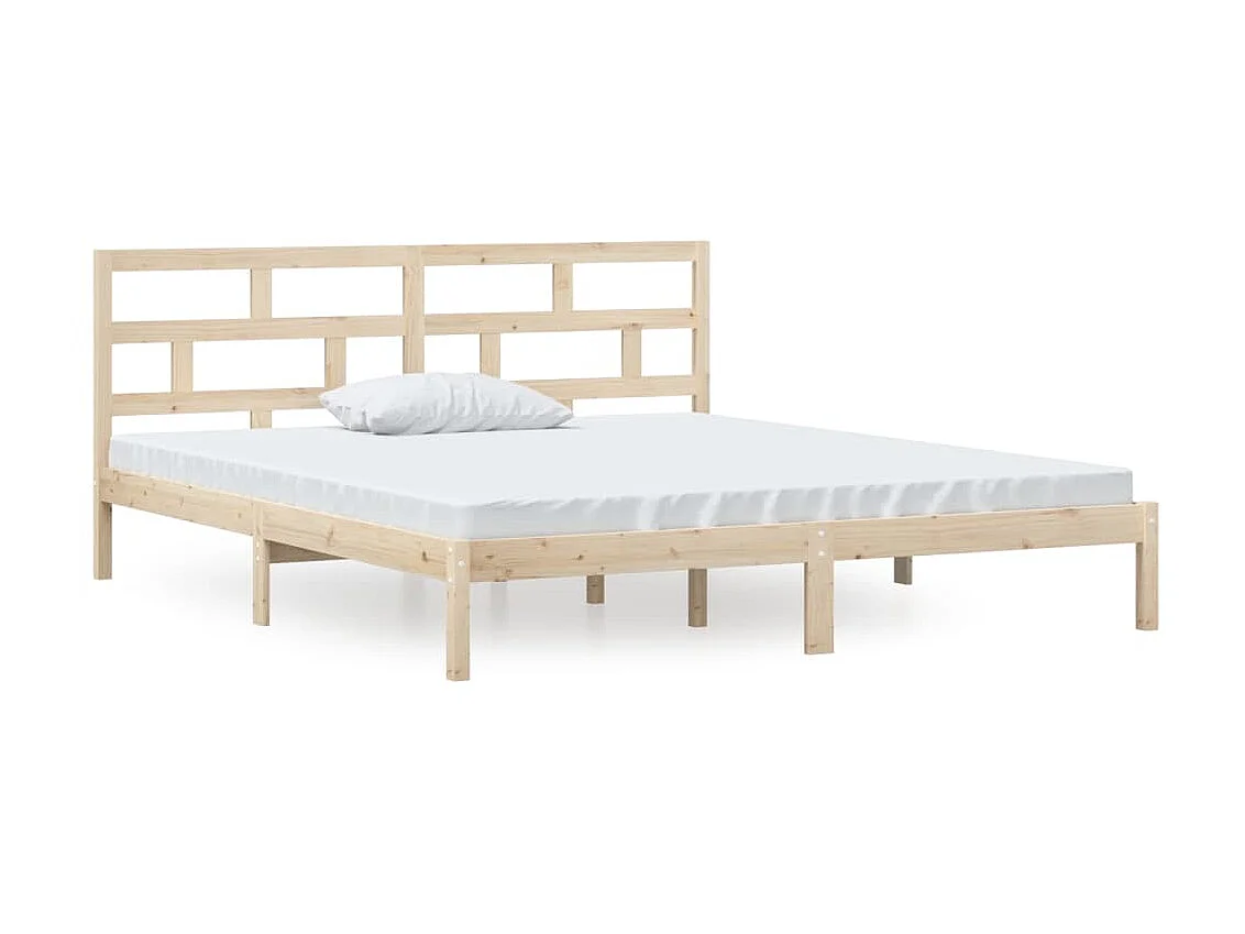 Lit-135x190 cm Bois massif Double EGGB87644