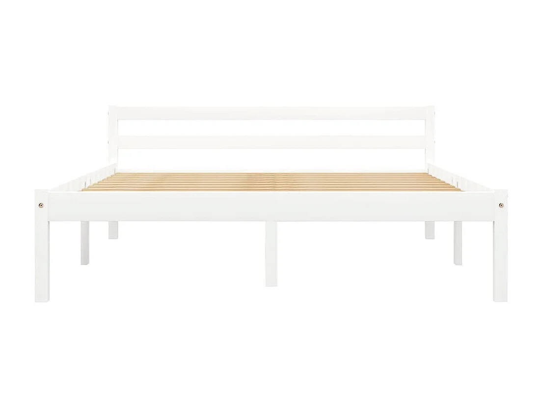 Cama 140x200 cm madeira pinho maciço branco PT511190