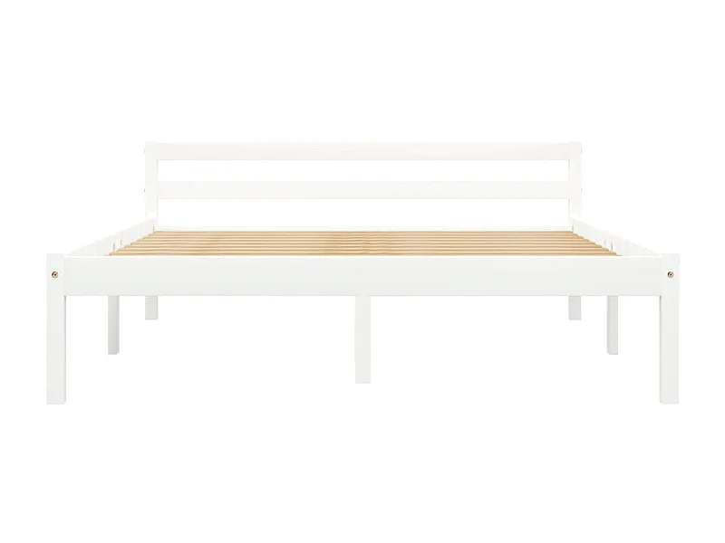 Cama 140x200 cm madeira pinho maciço branco PT511190