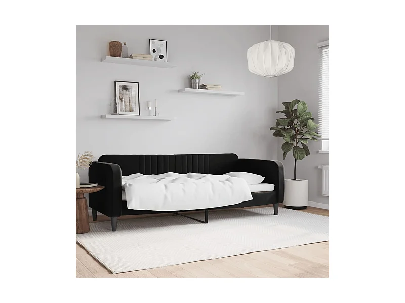 Tagesbett,Sofabett Schwarz 80x200 cm Samt -gkd84586