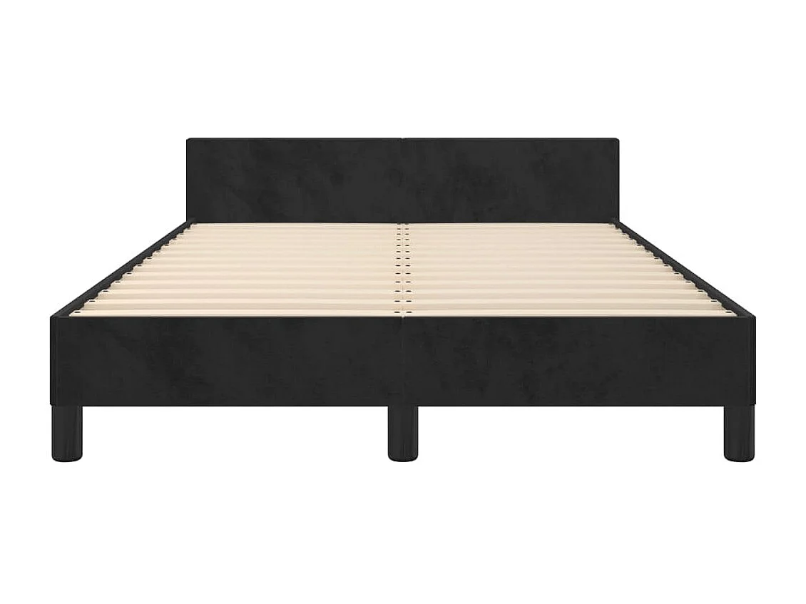 Lit-120x200 cm avec tête de lit Noir Velours EGGB71750