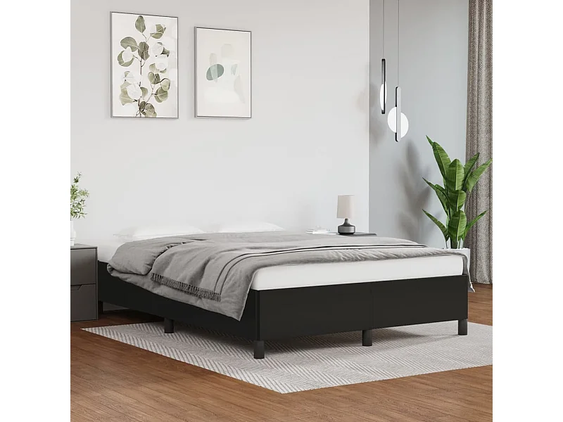 Cama 140x190 cm couro artificial preto PT425277