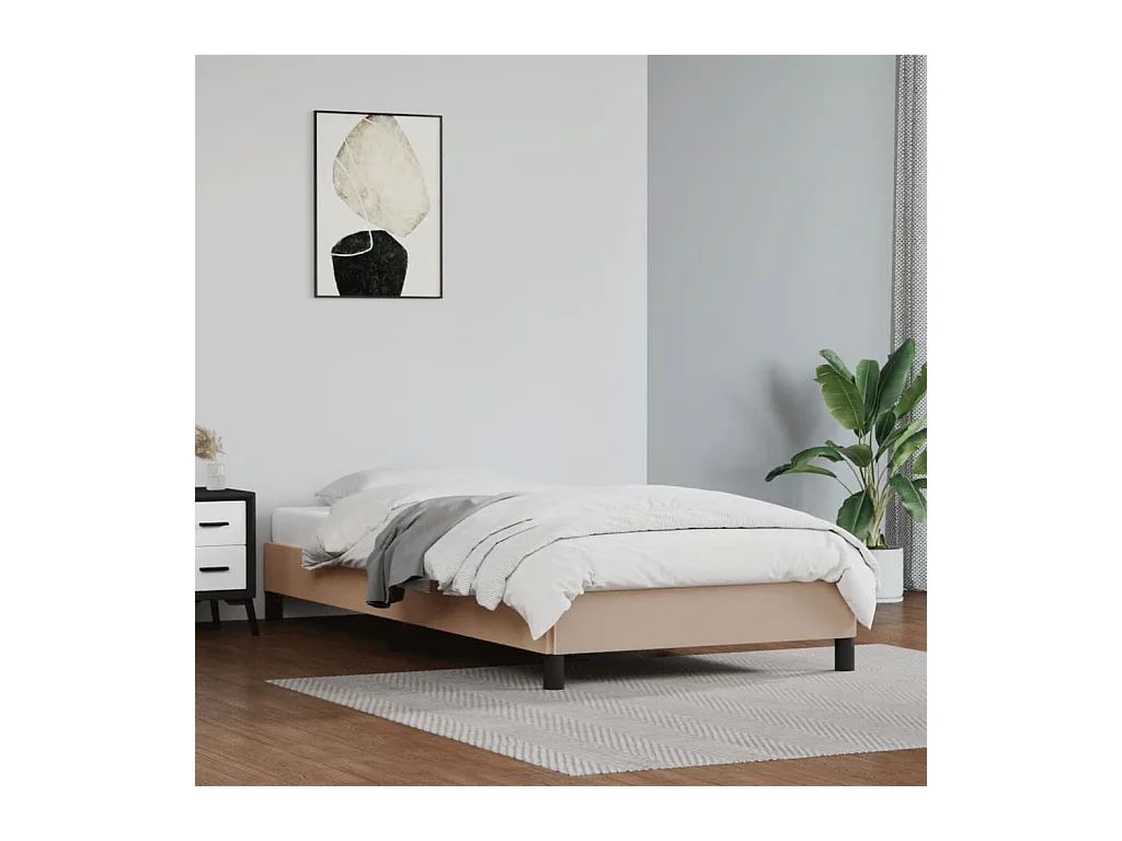 Lit-80x200 cm Cappuccino Similicuir EGGB20346