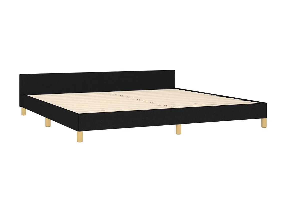 Cama com cabeceira 200x200 cm tecido preto PT132356