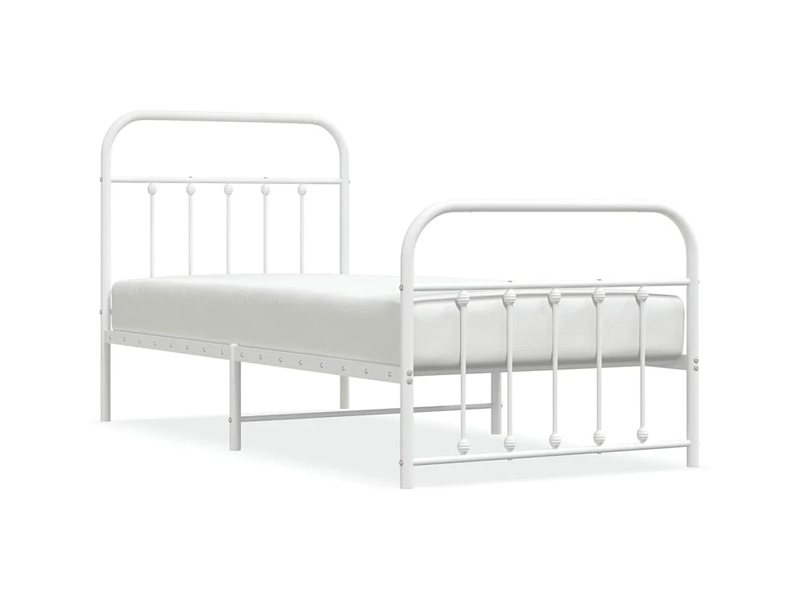Bedframe met hoofd- en voeteneinde metaal wit 80x200 cm NL31132