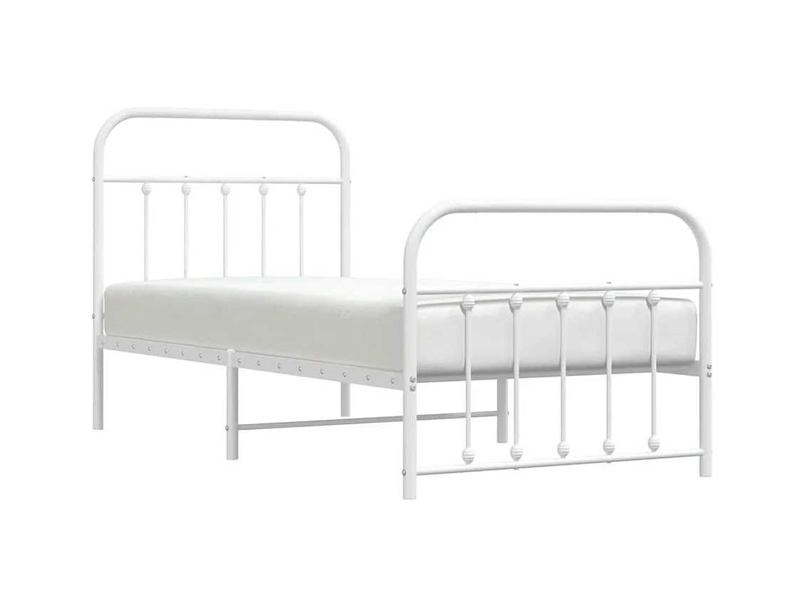Bedframe met hoofd- en voeteneinde metaal wit 80x200 cm NL31132