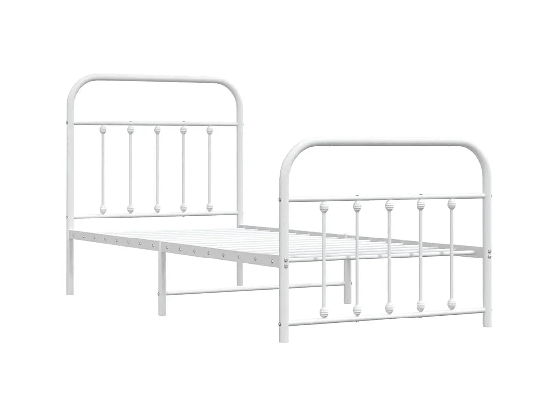 Bedframe met hoofd- en voeteneinde metaal wit 80x200 cm NL31132