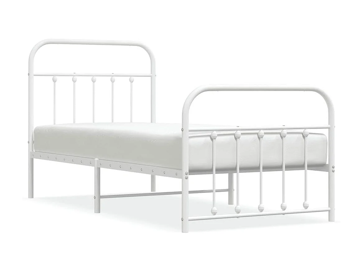 Bedframe met hoofd- en voeteneinde metaal wit 80x200 cm NL31132