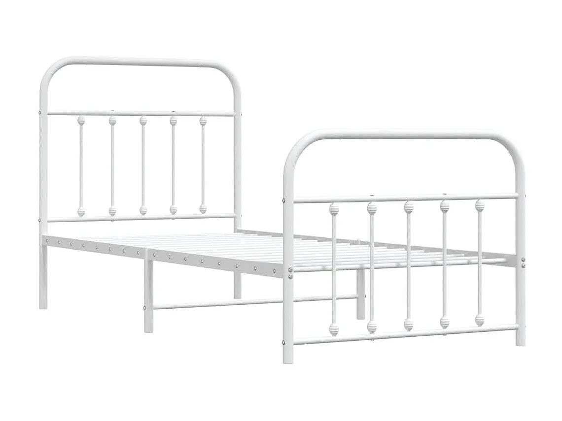 Bedframe met hoofd- en voeteneinde metaal wit 80x200 cm NL31132