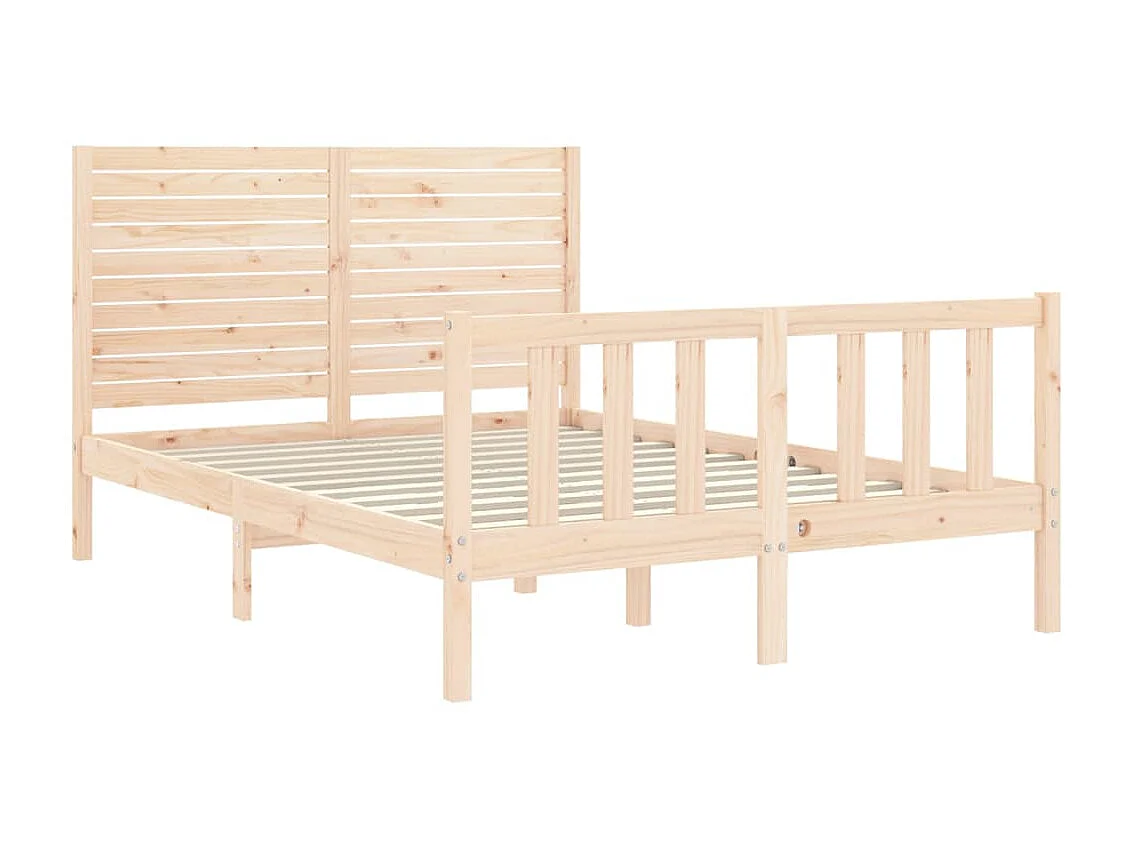 Lit-120x190 cm avec tête de lit petit double bois massif EGGB40810