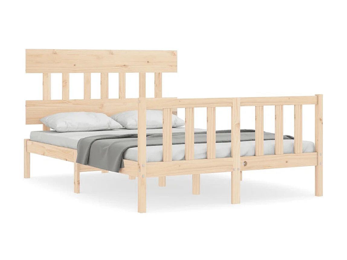 Lit-140x190 cm avec tête de lit bois massif EGGB20447