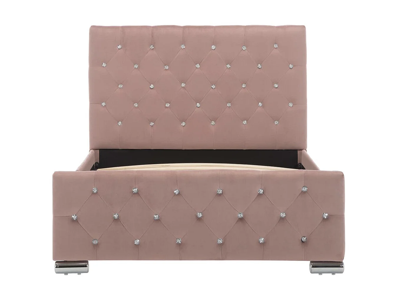 Cama 100x200 cm veludo rosa PT519960