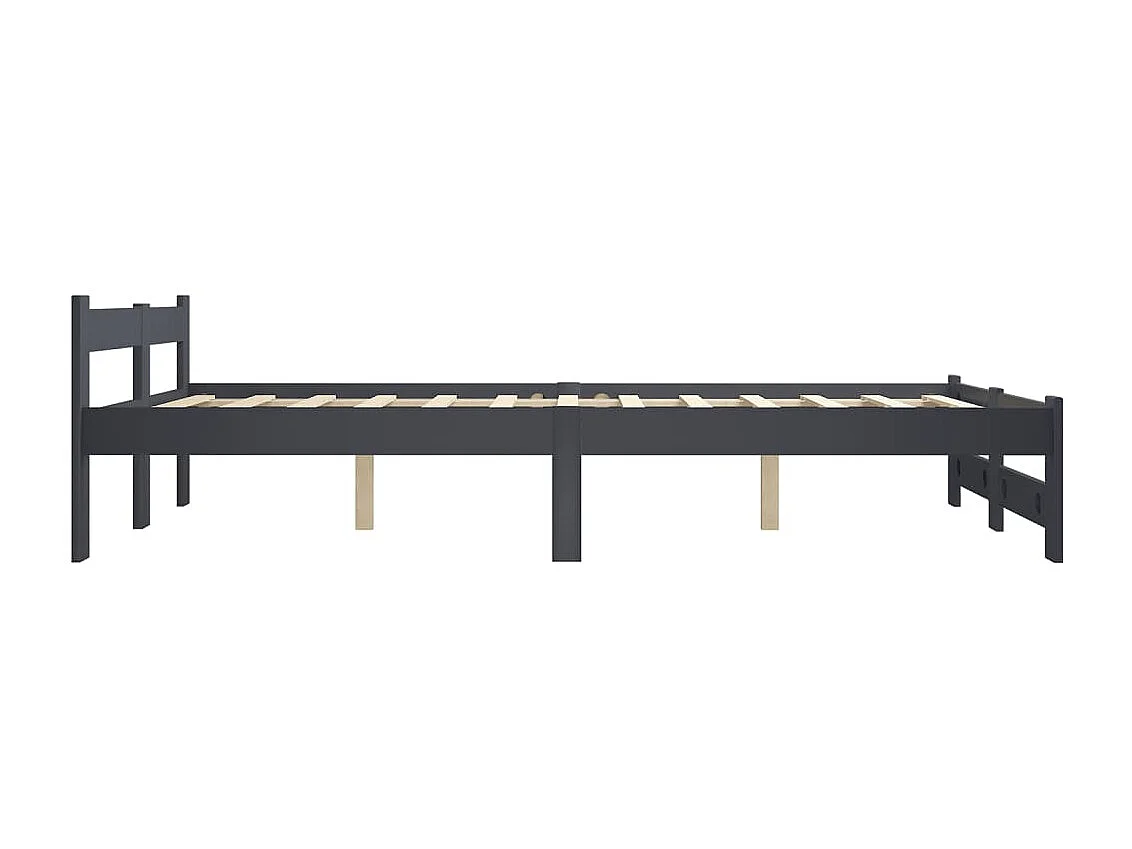 Bedframe massief grenenhout donkergrijs 160x200 cm NL81023