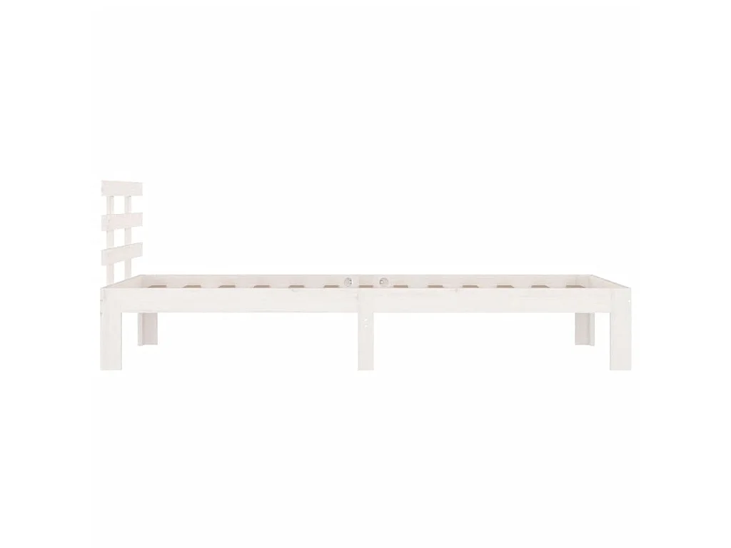Cama 100x200 cm madeira maciça branco PT520686