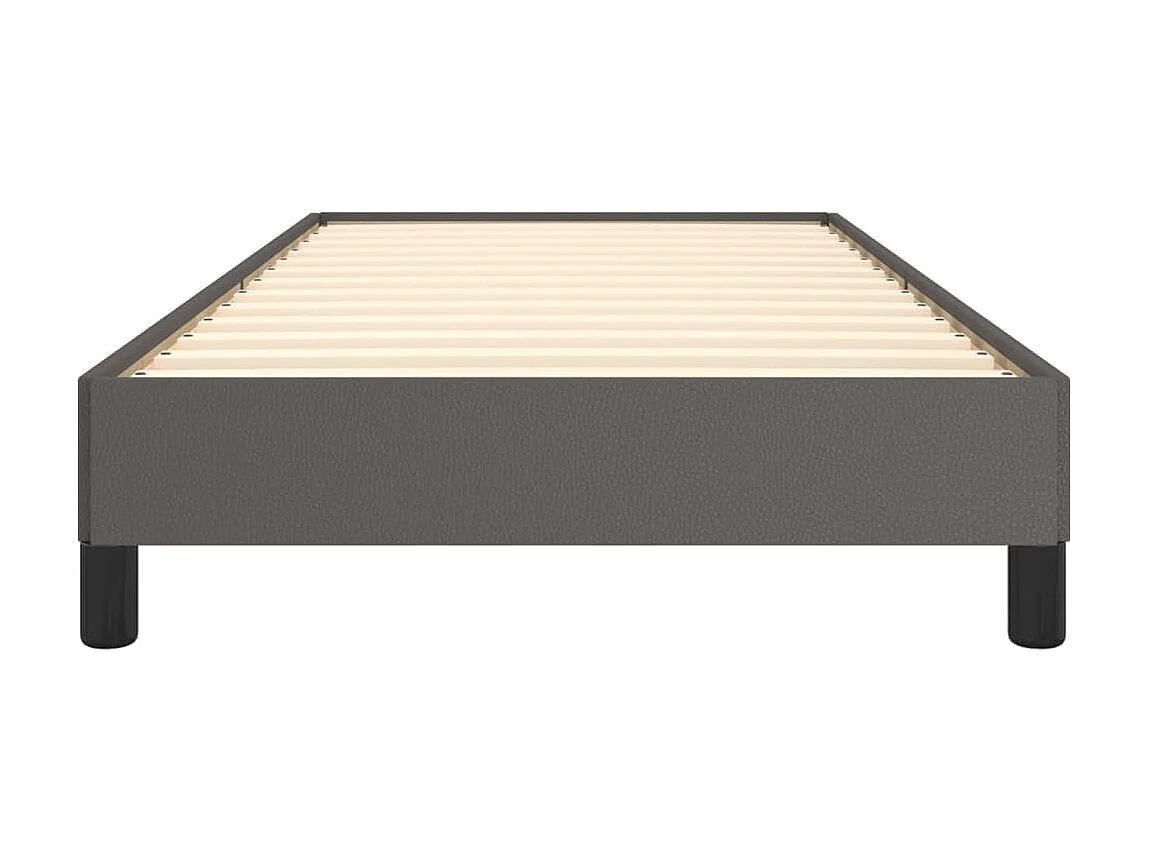 Cama 100x200 cm de cuero sintético gris ES34923